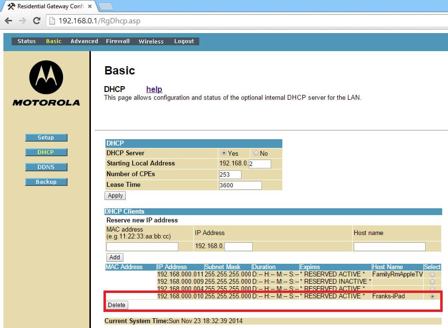 need username and password for sbg6580