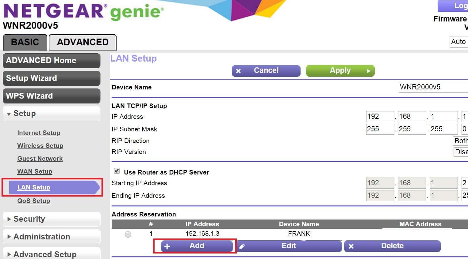 what ip address for netgear router